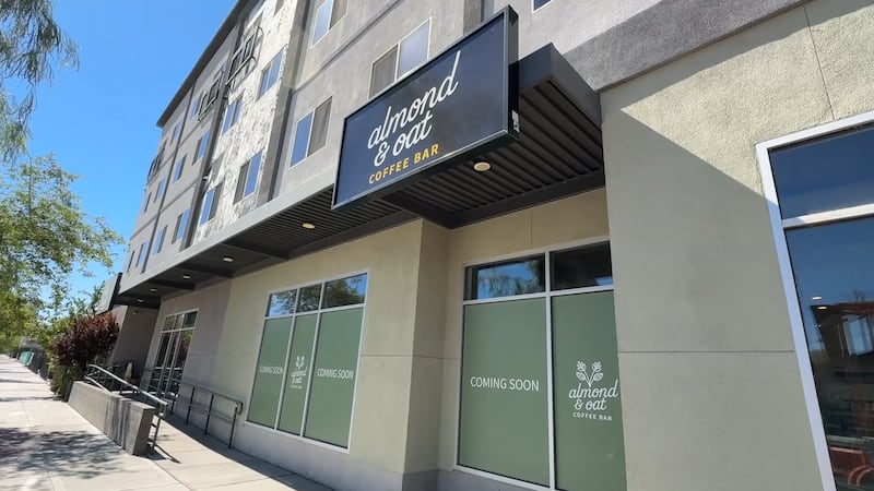 FOX5 previews Almond & Oats Coffee Bar, opening on South Casino Center Boulevard near a new...