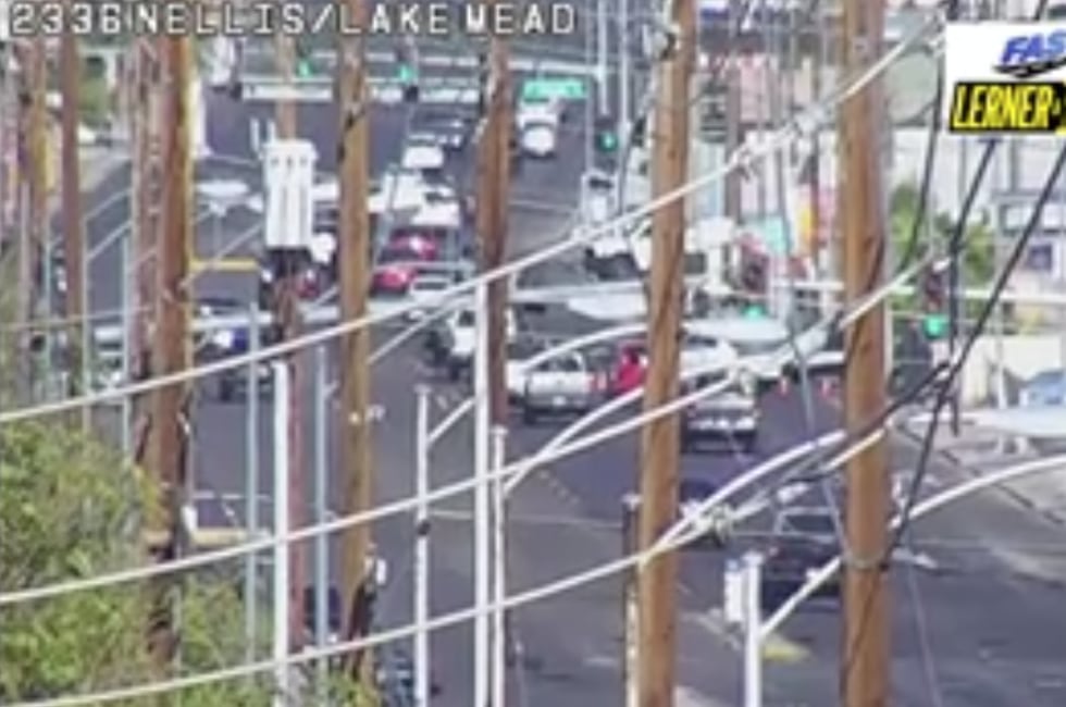 Pedestrian hurt in truck crash at Las Vegas intersection