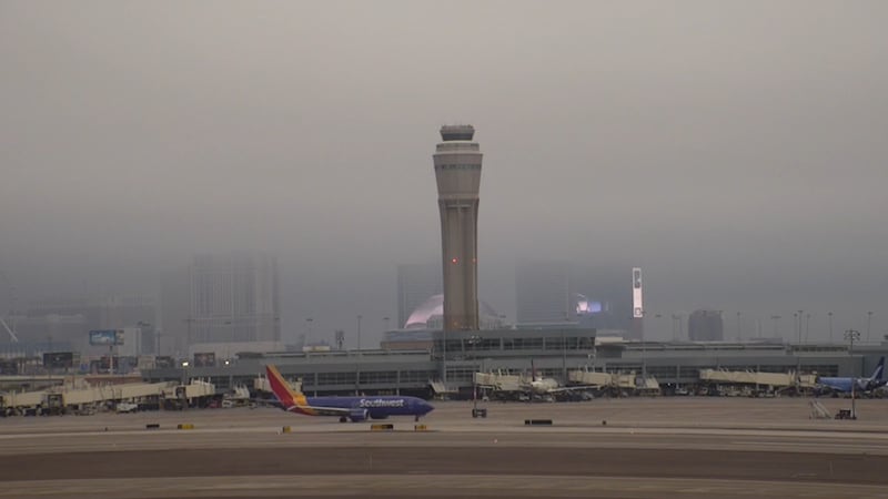 Officials say weather conditions are affecting flights scheduled to depart from Las Vegas.