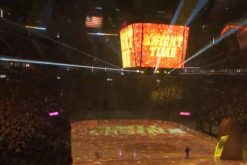 A big crowd watched at T-Mobile Arena as the Golden Knights and Hurricanes battled in Game 5,...