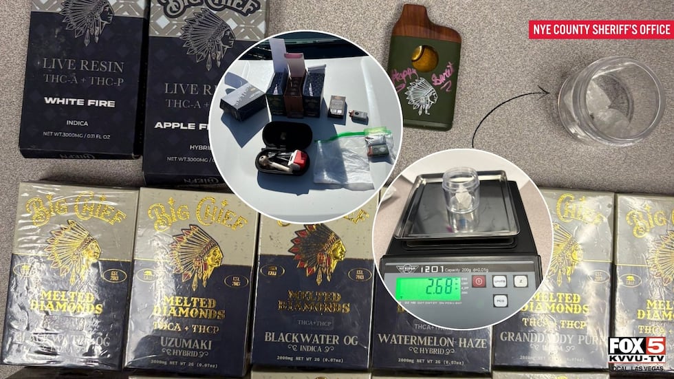 Se incautaron vapeadores de THC y metanfetamina en Pahrump tras el reporte de una sobredosis...