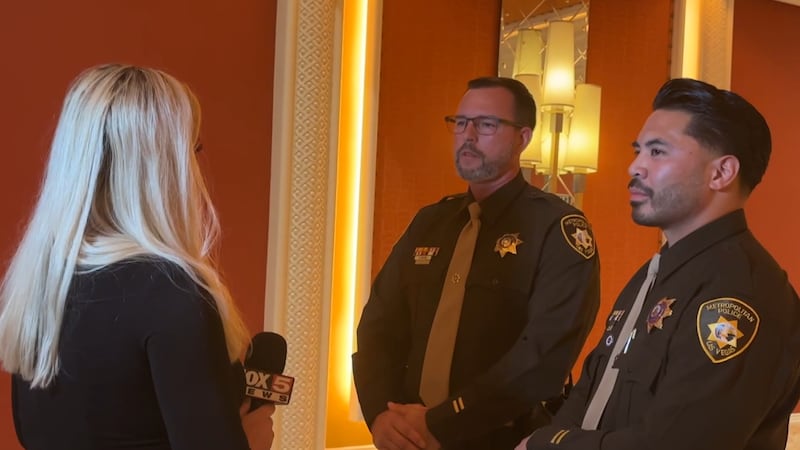 Oficiales que detuvieron al tirador de LVAC y rescataron a una mujer que colgaba sobre la I-15...