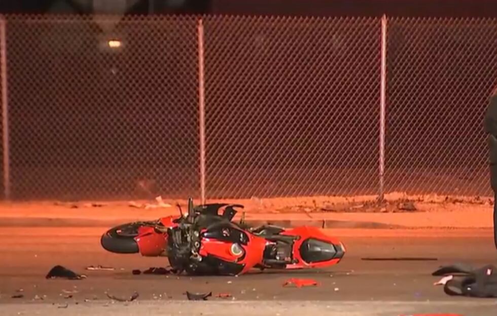 A motorcyclist has life-threatening injuries after an east Las Vegas crash Monday, police say.