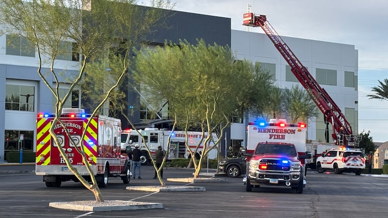 Equipos de bomberos de Henderson combaten un incendio en un establecimiento comercial en St....