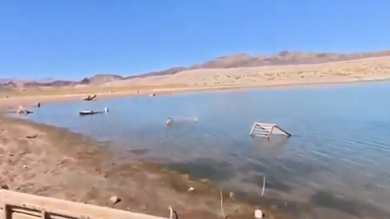Park rangers at Lake Mead warn visitors to use extra caution as lake levels fall and expose...