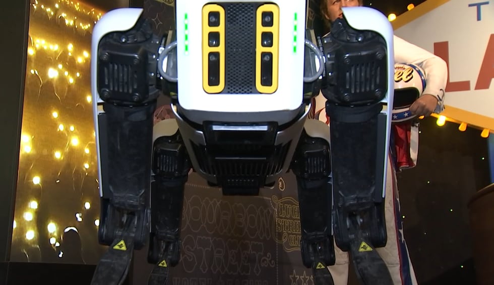 A robotic security dog is patrolling Madame Tussauds Wax Museum on the Las Vegas Strip.