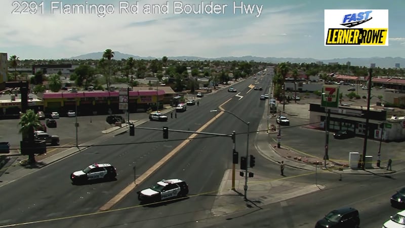 Police respond to shooting near Flamingo and Boulder Highway on Tuesday, June 2, 2026.