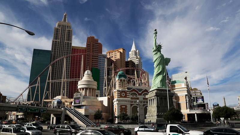 FILE - This Feb. 21, 2017 file photo shows the New York New York hotel and casino on the Las...
