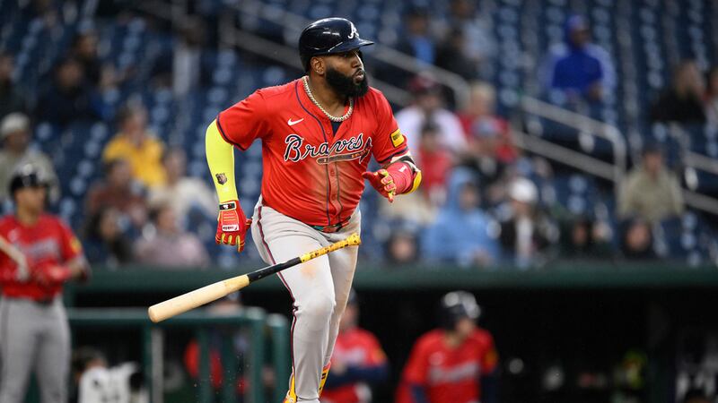 ARCHIVO | Marcell Ozuna de los Bravos de Atlanta durante un juego contra los Nacionales de...