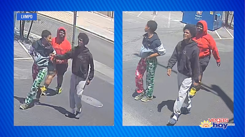 Policía de Las Vegas busca a sospechosos de un robo a mano armada y el robo violento de un...