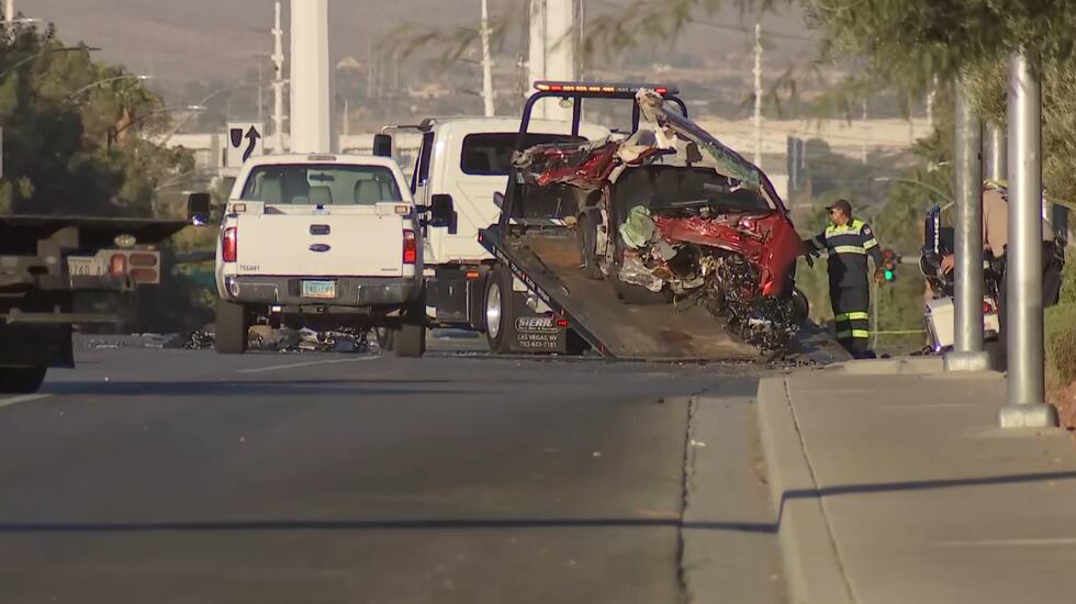 Officials with LVMPD say the crash happened around 2:15 a.m. on Pebble Road near Maryland...