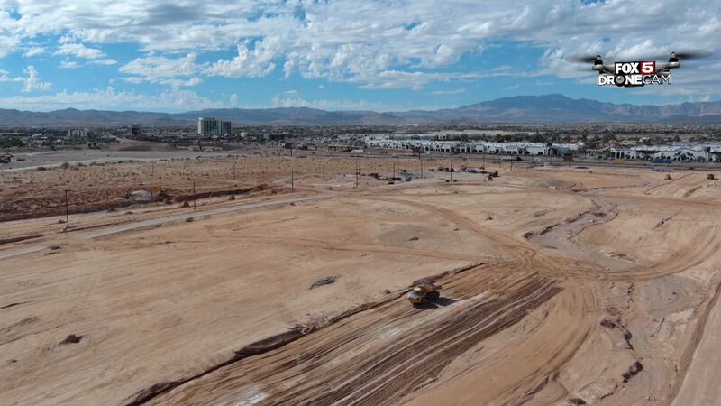 La construcción de la estación de tren Brightline West avanza en Las Vegas