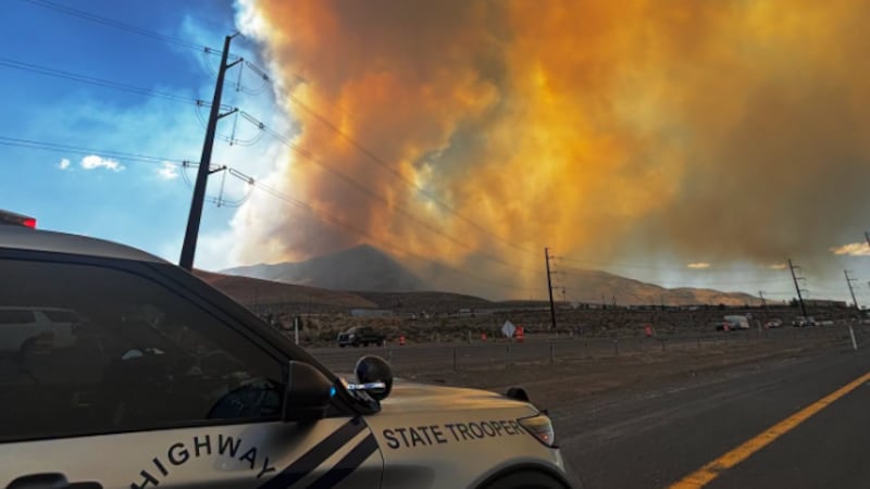 The Nevada State Police are deployed on the Hawk Fire.