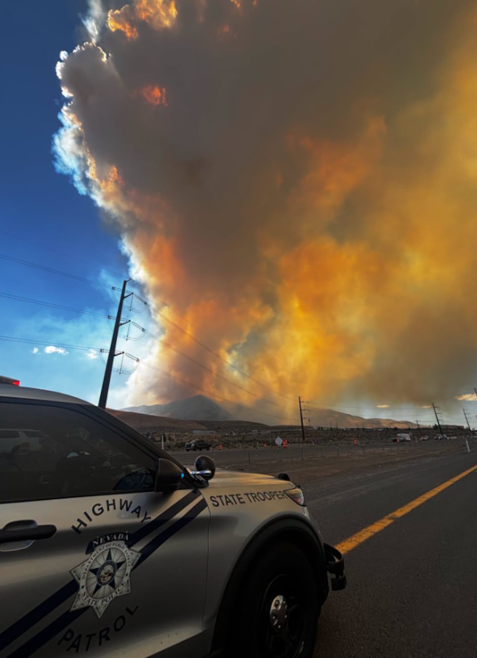 La Policía Estatal de Nevada está desplegada en el incendio Hawk.