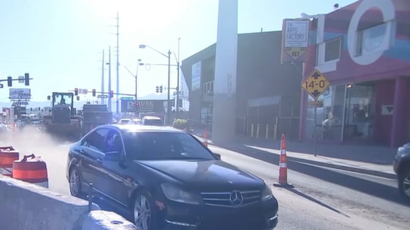 Las Vegas Arts District business owners say a flood control project on Charleston Boulevard...