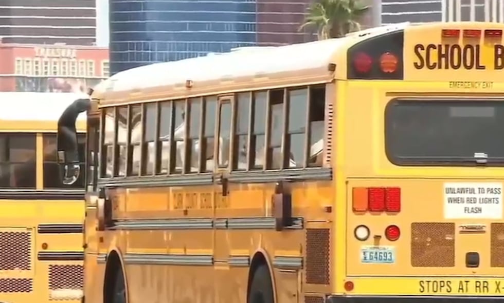 A CCSD school bus broke down with smoke billowing from the engine in Henderson, prompting...