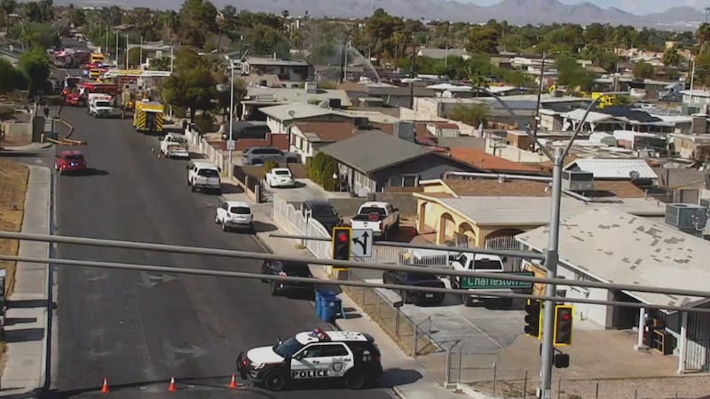 Las Vegas Fire & Rescue is responding to a two-story fire near I-11 and Charleston Boulevard...