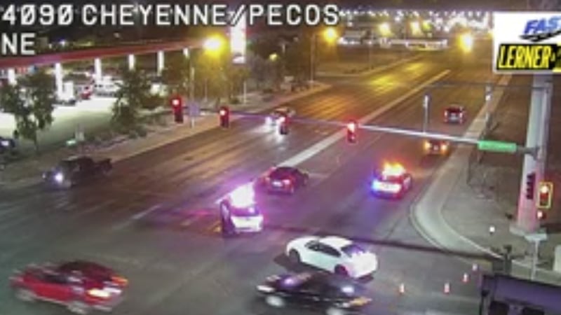 Las Vegas police investigate crash involving vehicle, pedestrian near Cheyenne and Pecos