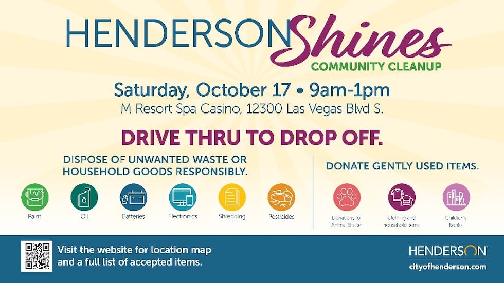 Dispose of hazardous waste and electronics for free at Henderson Shines on Oct. 17 at M...