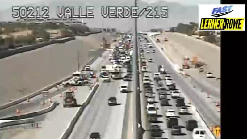 RTC says a crash happened just after 10 a.m. on the eastbound 215 beltway at the Valle Verde...