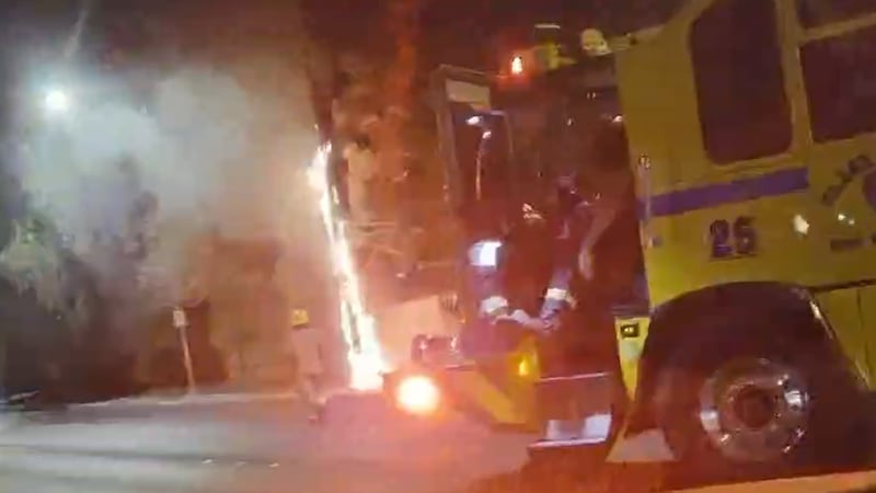 A utility pole fire near Mountain Vista Street and Russell Road knocked out power for more...