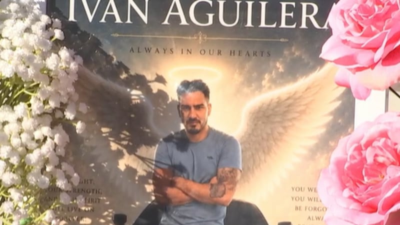The family of Ivan Aguilera, 29, is calling for justice and road improvements after Las Vegas...
