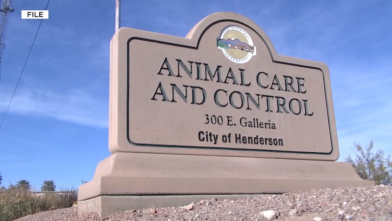 Exterior del refugio de animales de Henderson.
