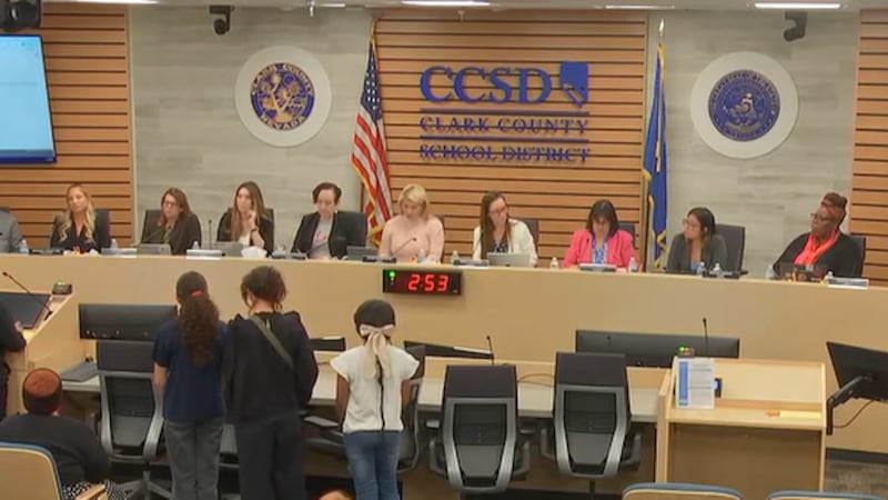 Students, teachers and parents spoke to the CCSD Board of Trustees Thursday night, urging...