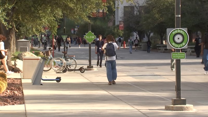 UNLV has launched the "Rebel Route" pilot program to test dedicated lanes for scooters,...