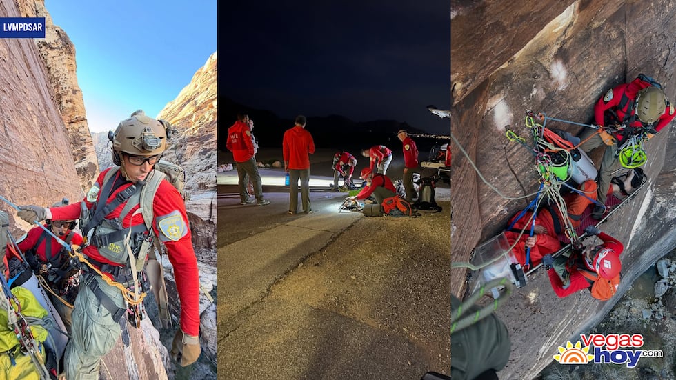 El Departamento de Búsqueda y Rescate de la Policía Metropolitana de Las Vegas trasladó en...