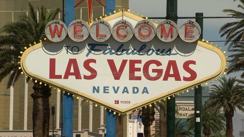Photo of "Welcome to Fabulous Las Vegas" sign taken on March 23, 2026.