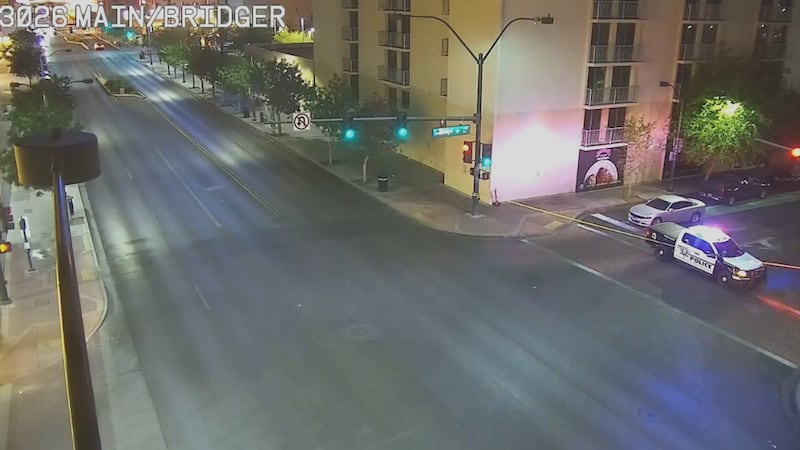 A battery investigation is underway in downtown Las Vegas Thursday night, police say.
