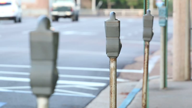 Parking meters in Downtown Jackson, Miss.