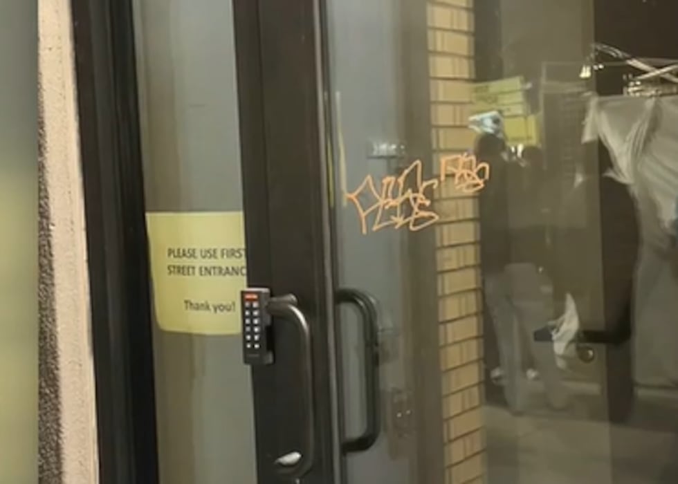 Graffiti outside the Southern Nevada Art Museum has sparked a feud in the Arts District over...