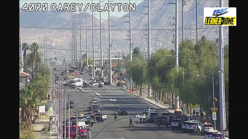 Policía de Las Vegas investiga un tiroteo en el que se vio involucrado un agente en North Las...