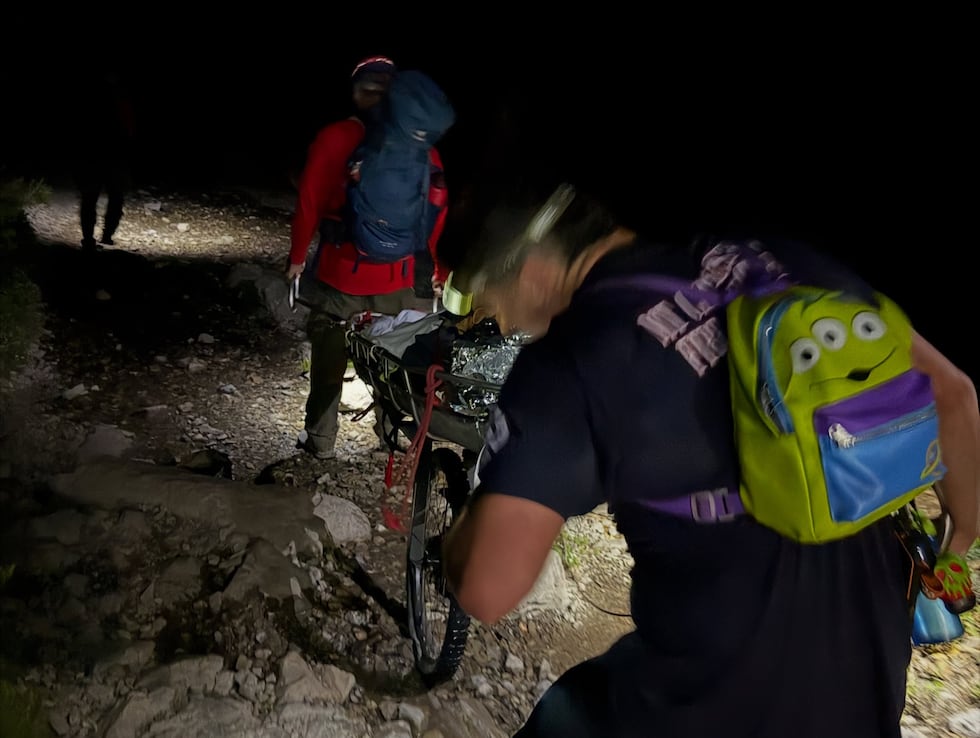 Las Vegas-area SAR teams assisted fire personnel with a nighttime rescue on Cathedral Rock...