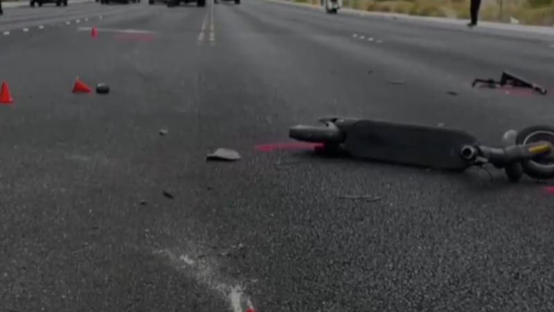 Las Vegas Metro police are investigating an e-scooter crash that left two juveniles injured in...