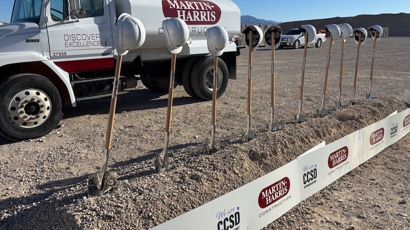 Clark County School District broke ground Monday, June 22, 2026, on a new elementary school in...