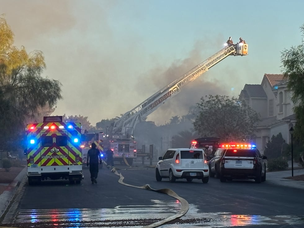 Two Las Vegas Metro police officers were treated for smoke inhalation Wednesday night while...