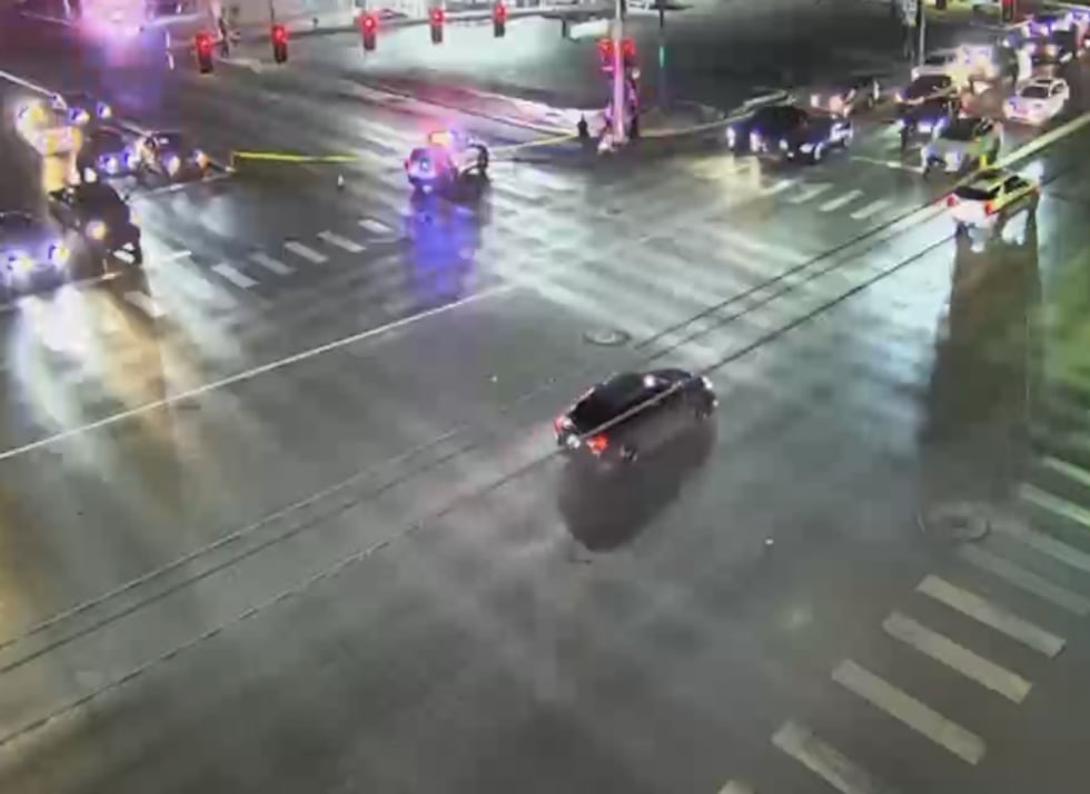 A crash has closed lanes at Decatur and Spring Mountain Road Thursday night, police say.