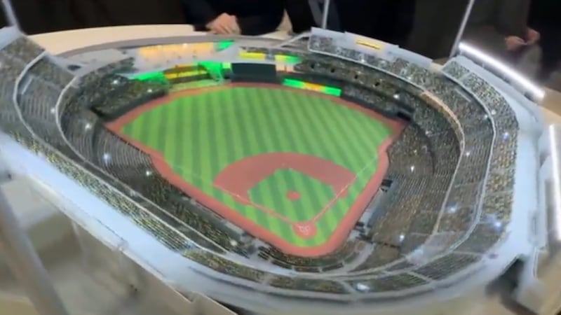 Construction continues on the new A’s ballpark and Tuesday the team showed off its “Ballpark...