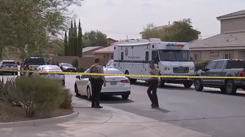A police officer is injured after being shot by a suspect barricaded inside a burning home in...