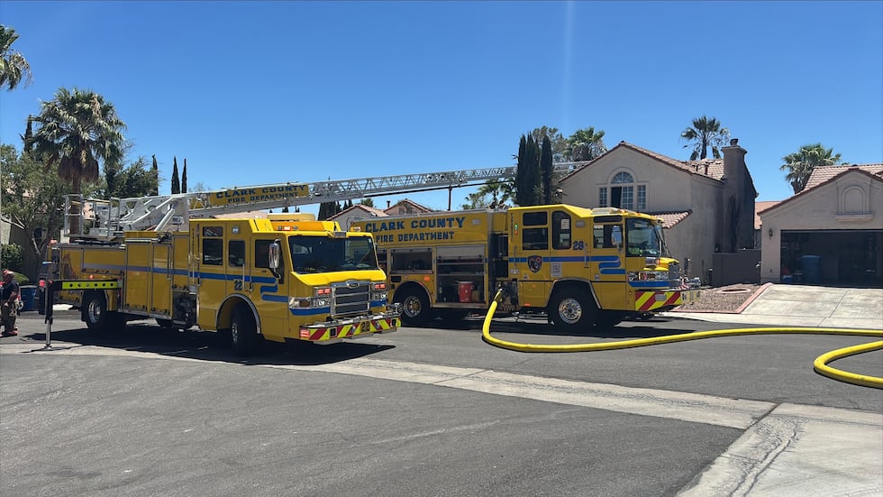 Fire crews respond to a fire at the 8800 block of Clear Blue Drive on Tuesday, July 7, 2026.