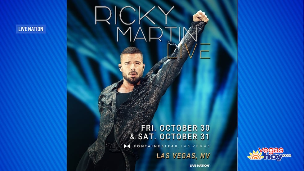 Ricky Martin tomará el Fontainebleau Las Vegas durante el fin de semana de Halloween.