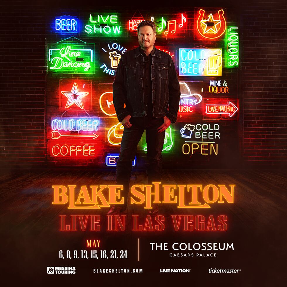 El Coliseo del Caesars Palace añade ocho nuevas fechas a la serie de conciertos de Blake Shelton.