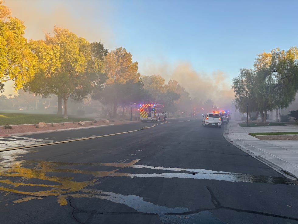 Two Las Vegas Metro police officers were treated for smoke inhalation Wednesday night while...