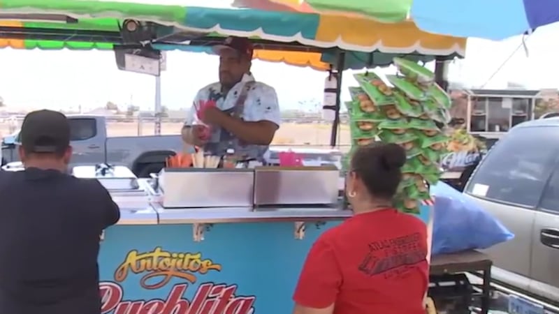 Las Vegas street vendors say triple-digit heat is causing dehydration and heat-related illness...