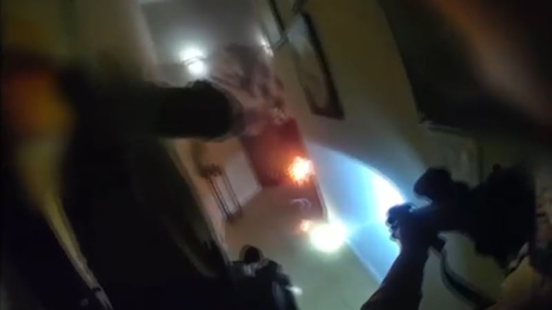 Las Vegas police release bodycam footage after a southwest Las Vegas domestic call ends in a...