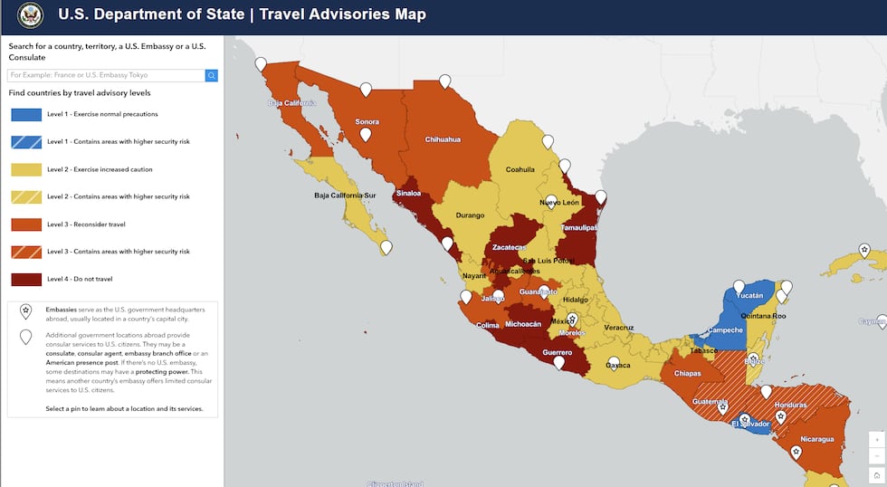 The U.S. State Department has issued varying levels of travel warnings for Mexico, with some...