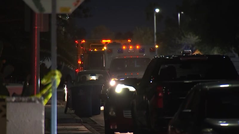 Surrounding homes near Charleston and Nellis boulevards are evacuated as police negotiate with...